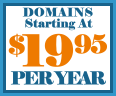 DOMAINS Starting At $19.95 PER YEAR